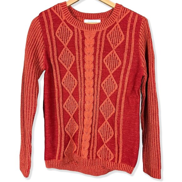 NWT 🎃 Orange Cable Knit Sweater - Picture 1 of 6